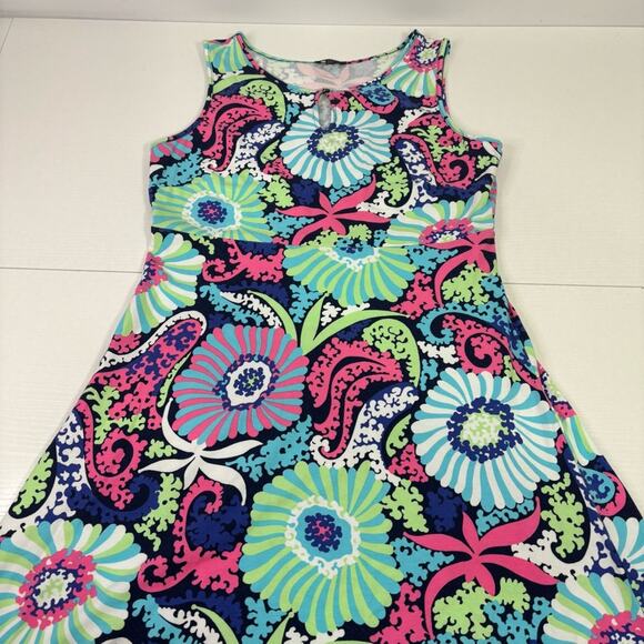 Talbots Vibrant Floral Maxi Dress - Pink, Blue, Green Size Small QQ0836 - Picture 3 of 9